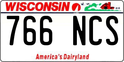 WI license plate 766NCS