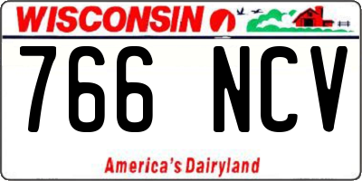 WI license plate 766NCV