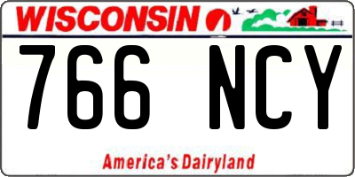WI license plate 766NCY