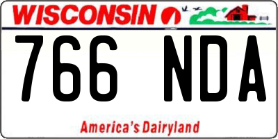 WI license plate 766NDA