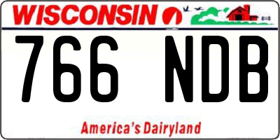 WI license plate 766NDB