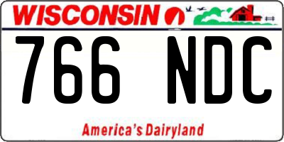 WI license plate 766NDC