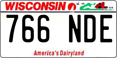 WI license plate 766NDE