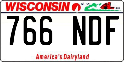 WI license plate 766NDF