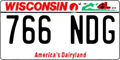 WI license plate 766NDG