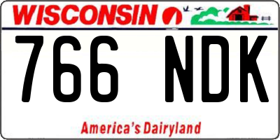 WI license plate 766NDK