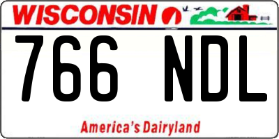 WI license plate 766NDL
