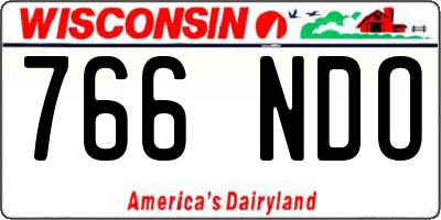 WI license plate 766NDO