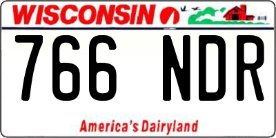 WI license plate 766NDR