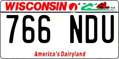 WI license plate 766NDU