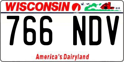 WI license plate 766NDV