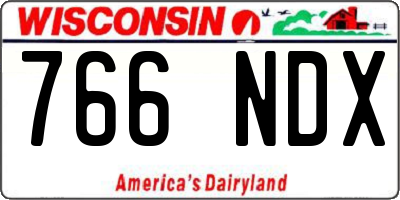 WI license plate 766NDX
