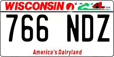 WI license plate 766NDZ
