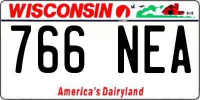 WI license plate 766NEA