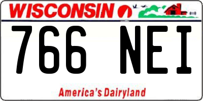 WI license plate 766NEI