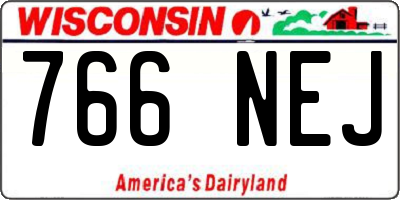 WI license plate 766NEJ