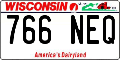 WI license plate 766NEQ