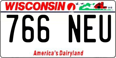 WI license plate 766NEU