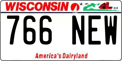 WI license plate 766NEW