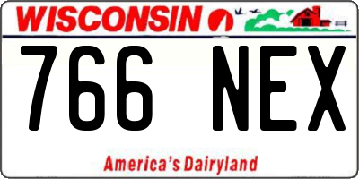 WI license plate 766NEX