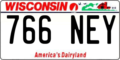 WI license plate 766NEY