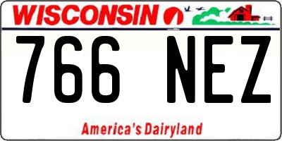 WI license plate 766NEZ