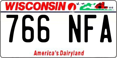 WI license plate 766NFA