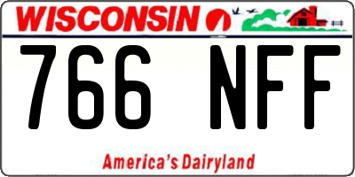 WI license plate 766NFF