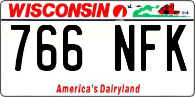 WI license plate 766NFK
