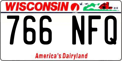 WI license plate 766NFQ