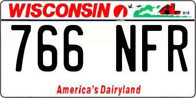 WI license plate 766NFR