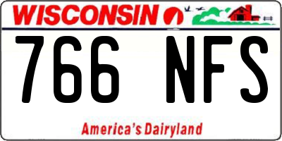 WI license plate 766NFS