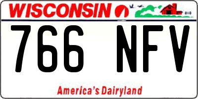 WI license plate 766NFV