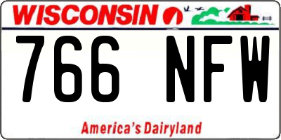 WI license plate 766NFW