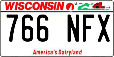 WI license plate 766NFX