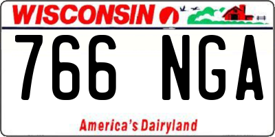 WI license plate 766NGA