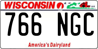 WI license plate 766NGC