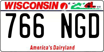 WI license plate 766NGD