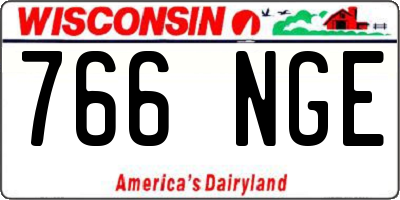 WI license plate 766NGE