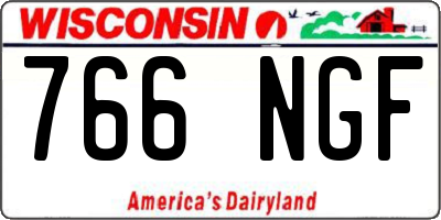 WI license plate 766NGF