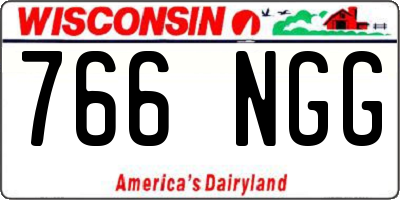 WI license plate 766NGG