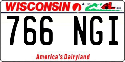 WI license plate 766NGI
