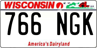 WI license plate 766NGK