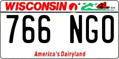 WI license plate 766NGO