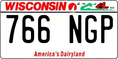 WI license plate 766NGP