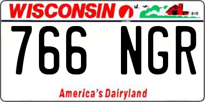 WI license plate 766NGR