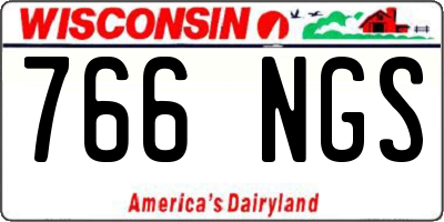WI license plate 766NGS