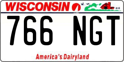 WI license plate 766NGT