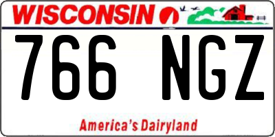 WI license plate 766NGZ