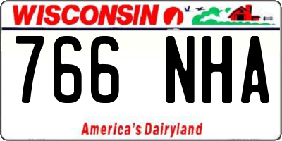 WI license plate 766NHA